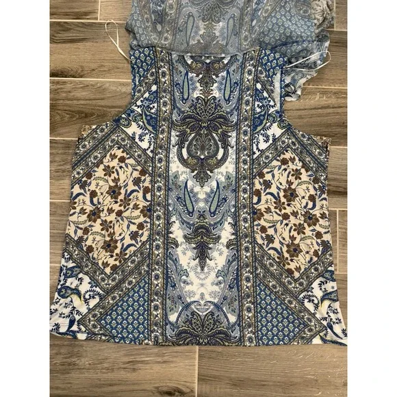 Cactus + Pearl LINED Tunic CAFTAN STYLE Top Blouse ATTACHED TANK Beads XXXL Plus - Picture 13 of 13